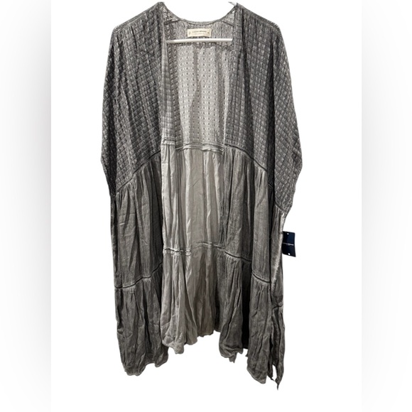 NWT Lucky Brand Textured Street Kimono OS Washed Black - Picture 3 of 6